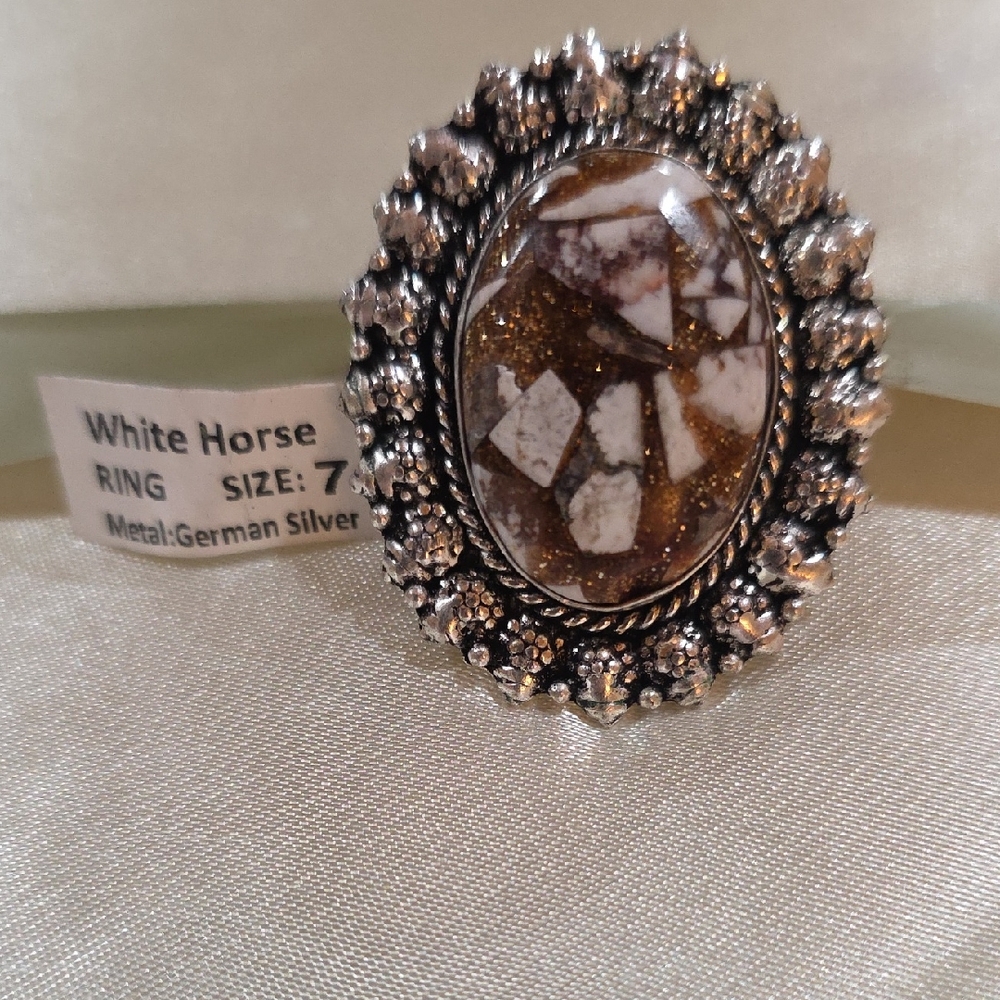 German Silver Mosaic Ring